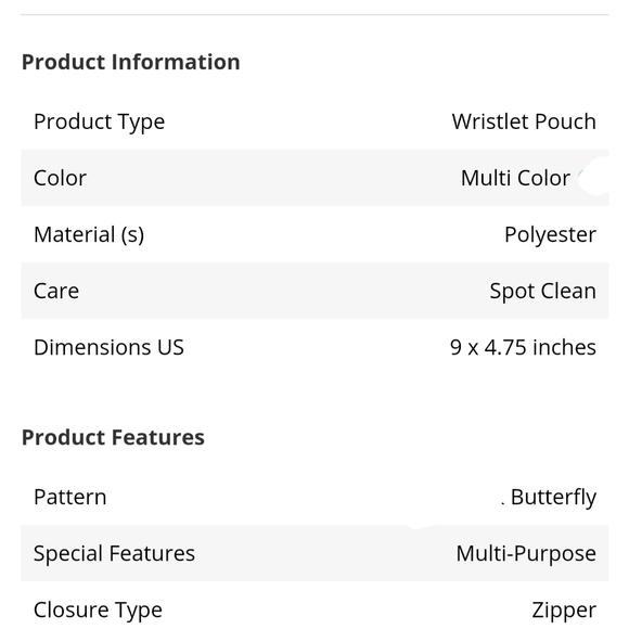 Butterfly 🦋 Large Wristlet - Picture 5 of 5